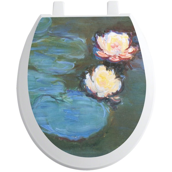 Custom Water Lilies #2 Toilet Seat Decal - Round
