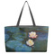 Water Lilies #2 Beach Totes Bag - w/ Black Handles