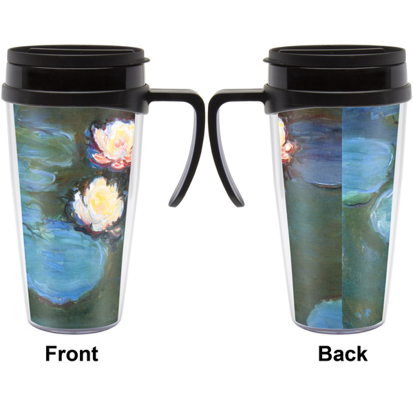 Water Lilies #2 Travel Mug with Black Handle - Approval