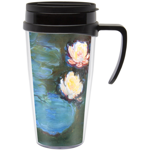 Custom Water Lilies #2 Acrylic Travel Mug with Handle