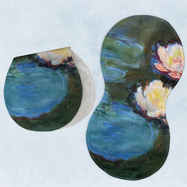 Custom Water Lilies #2 Burp Pads - Velour - Set of 2