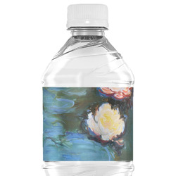 Water Lilies #2 Water Bottle Labels - Custom Sized