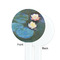 Water Lilies #2 White Plastic 7" Stir Stick - Single Sided - Round - Front & Back