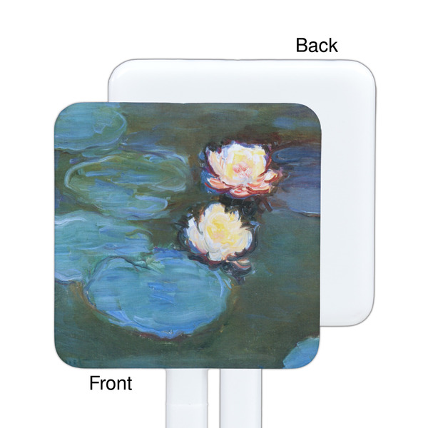 Water Lilies #2 White Plastic Stir Stick - Single Sided - Square - Approval