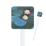 Water Lilies #2 Square Plastic Stir Sticks - Double Sided