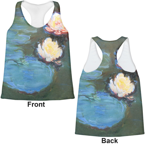 Water Lilies #2 Womens Racerback Tank Tops - Medium - Front and Back