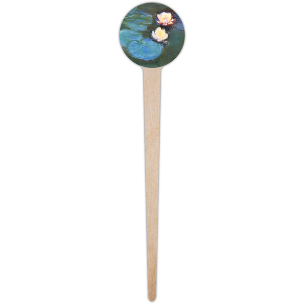 Water Lilies #2 Wooden 4" Food Pick - Round - Single Pick