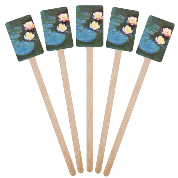 Water Lilies #2 Wooden 6.25" Stir Stick - Rectangular - Fan View