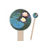 Water Lilies #2 Wooden 6" Food Pick - Round - Closeup