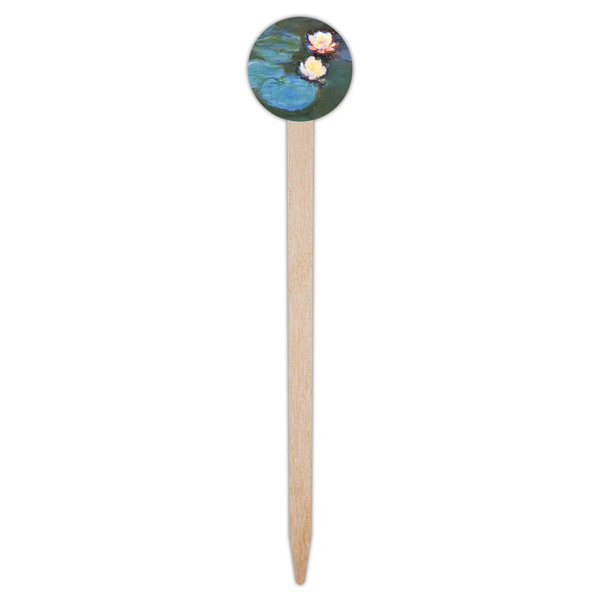 Water Lilies #2 Wooden 6" Food Pick - Round - Single Pick