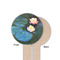 Water Lilies #2 Wooden 6" Food Pick - Round - Single Sided - Front & Back