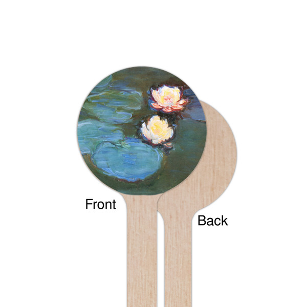 Water Lilies #2 Wooden 7.5" Stir Stick - Round - Single Sided - Front & Back
