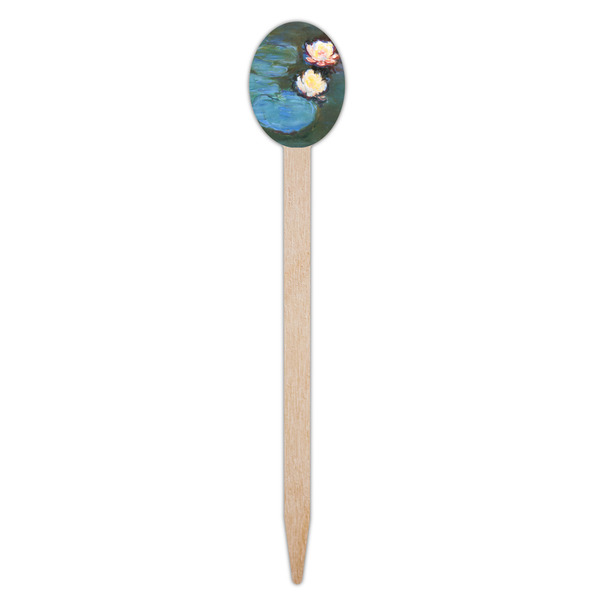 Water Lilies #2 Wooden Food Pick - Oval - Single Pick