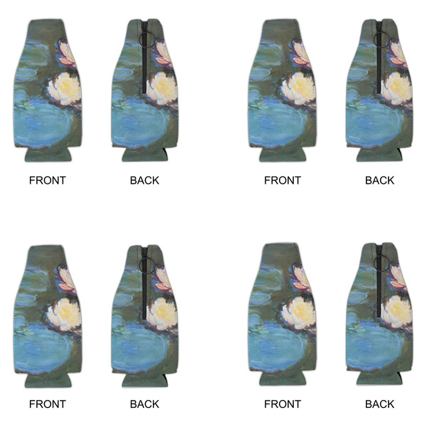Water Lilies #2 Zipper Bottle Cooler - Set of 4 - APPROVAL