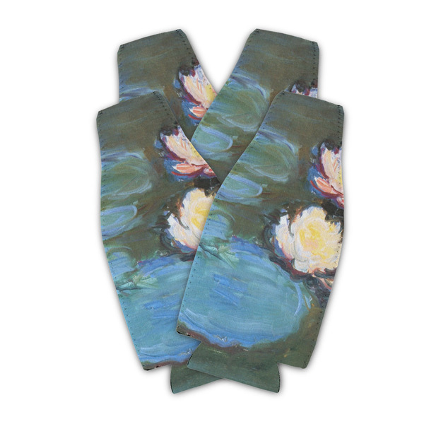 Custom Water Lilies #2 Zipper Bottle Cooler - Set of 4