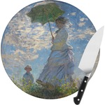 Promenade Woman by Claude Monet Round Glass Cutting Board - Small