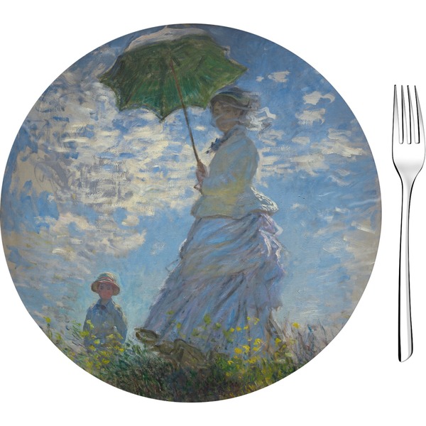 Custom Promenade Woman by Claude Monet 8" Glass Appetizer / Dessert Plates - Single or Set