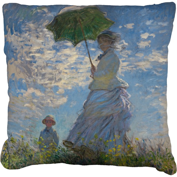Custom Promenade Woman by Claude Monet Faux-Linen Throw Pillow 16"