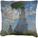 Promenade Woman by Claude Monet Faux-Linen Throw Pillow 18"