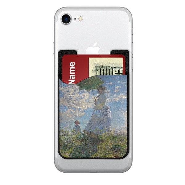 Custom Promenade Woman by Claude Monet 2-in-1 Cell Phone Credit Card Holder & Screen Cleaner