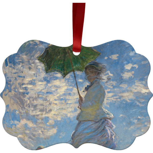 Custom Promenade Woman by Claude Monet Metal Frame Ornament - Double Sided