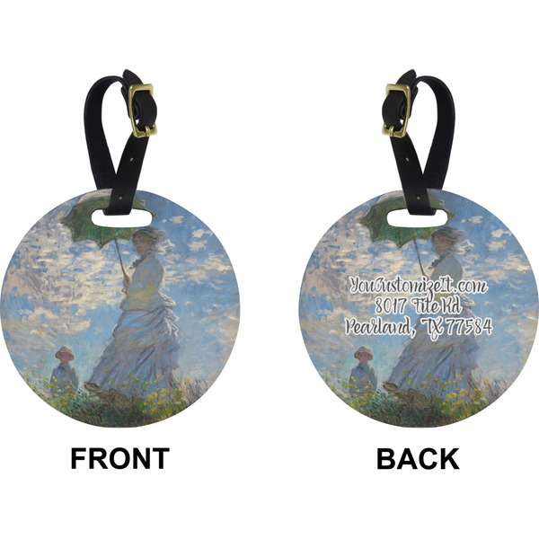 Promenade Woman Circle Luggage Tag (Front + Back)