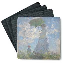 Promenade Woman by Claude Monet Square Rubber Backed Coasters - Set of 4