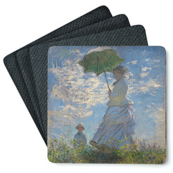 Promenade Woman by Claude Monet Square Rubber Backed Coasters - Set of 4