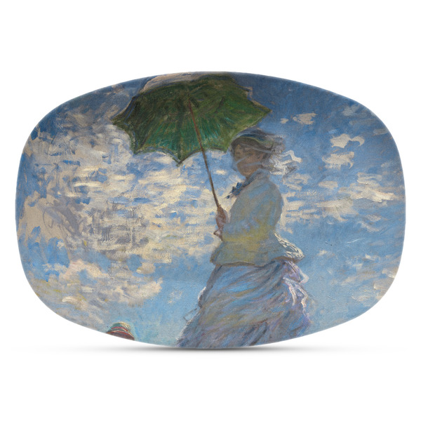 Custom Promenade Woman by Claude Monet Plastic Platter - Microwave & Oven Safe Composite Polymer