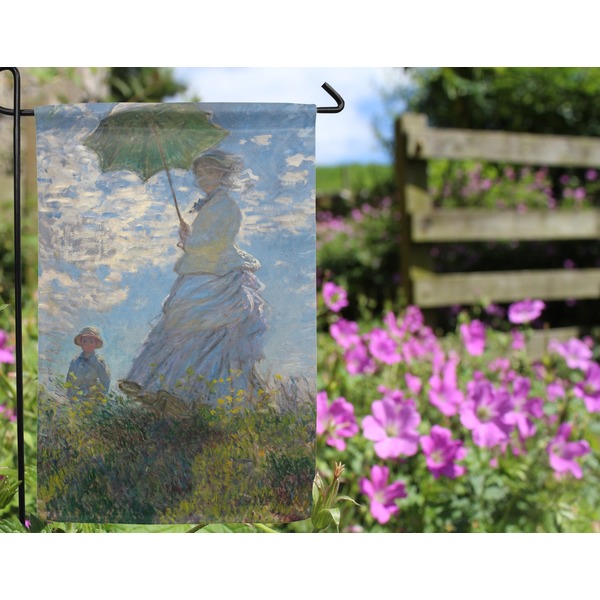 Promenade Woman Garden Flag - Outside In Flowers