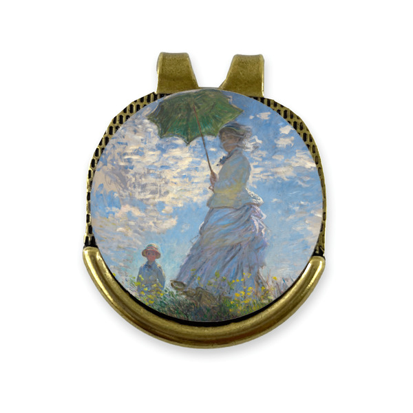 Custom Promenade Woman by Claude Monet Golf Ball Marker - Hat Clip - Gold