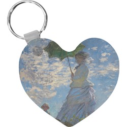 Promenade Woman by Claude Monet Heart Plastic Keychain