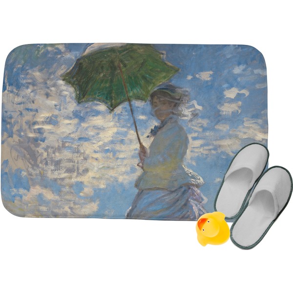 Custom Promenade Woman by Claude Monet Memory Foam Bath Mat - 24"x17"