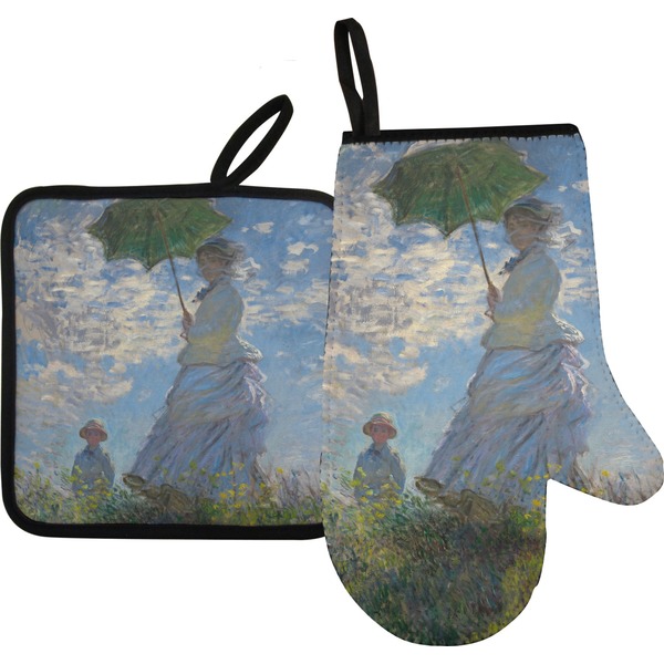 Custom Promenade Woman by Claude Monet Right Oven Mitt & Pot Holder Set