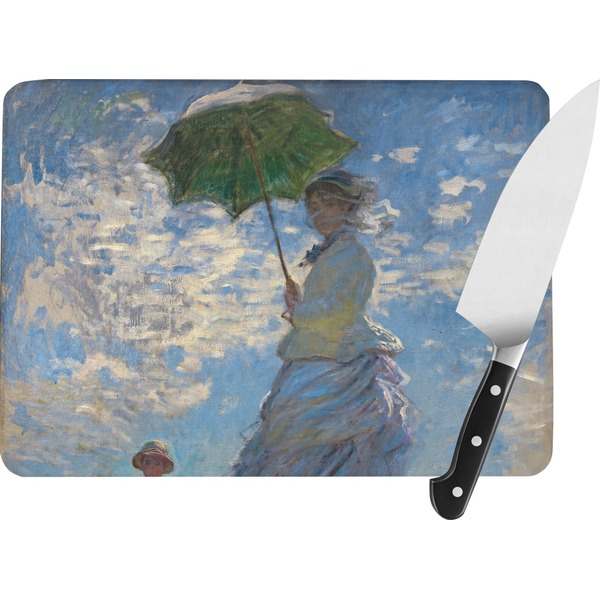 Custom Promenade Woman by Claude Monet Rectangular Glass Cutting Board - Large - 15.25"x11.25"