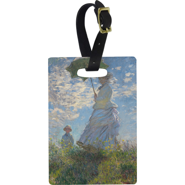Custom Promenade Woman by Claude Monet Plastic Luggage Tag - Rectangular