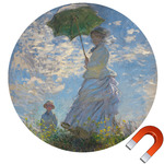 Promenade Woman by Claude Monet Round Car Magnet - 6"