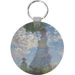 Promenade Woman by Claude Monet Round Plastic Keychain
