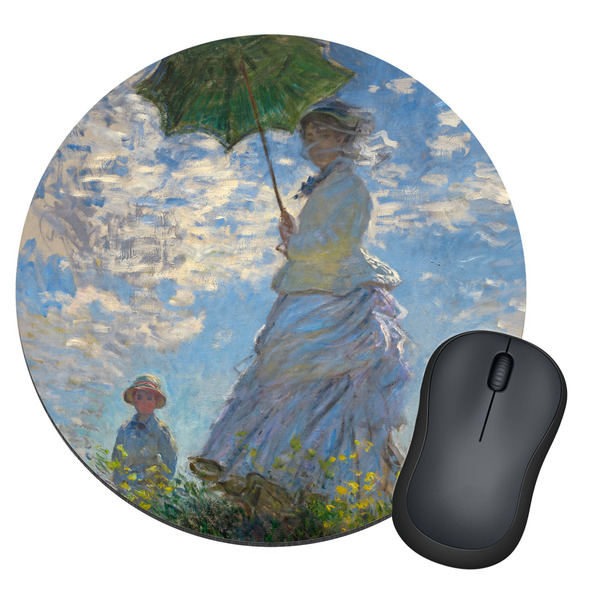 Custom Promenade Woman by Claude Monet Round Mouse Pad