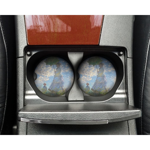 Promenade Woman Sandstone Car Coaster - In Cup Holder