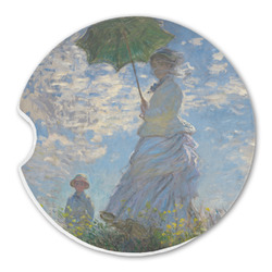 Promenade Woman by Claude Monet Sandstone Car Coaster - Single
