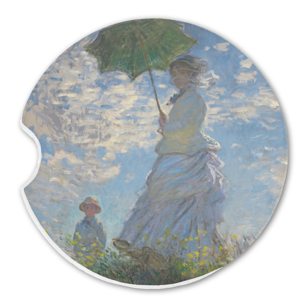 Custom Promenade Woman by Claude Monet Sandstone Car Coaster - Single