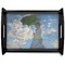 Promenade Woman by Claude Monet Black Wooden Tray - Large