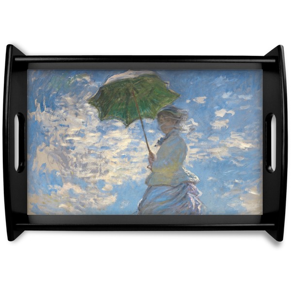 Custom Promenade Woman by Claude Monet Black Wooden Tray - Small