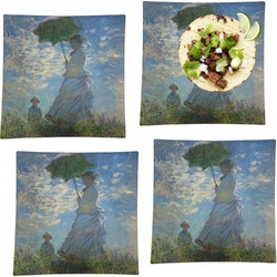 Promenade Woman by Claude Monet Set of 4 Glass Square Lunch / Dinner Plate 9.5"