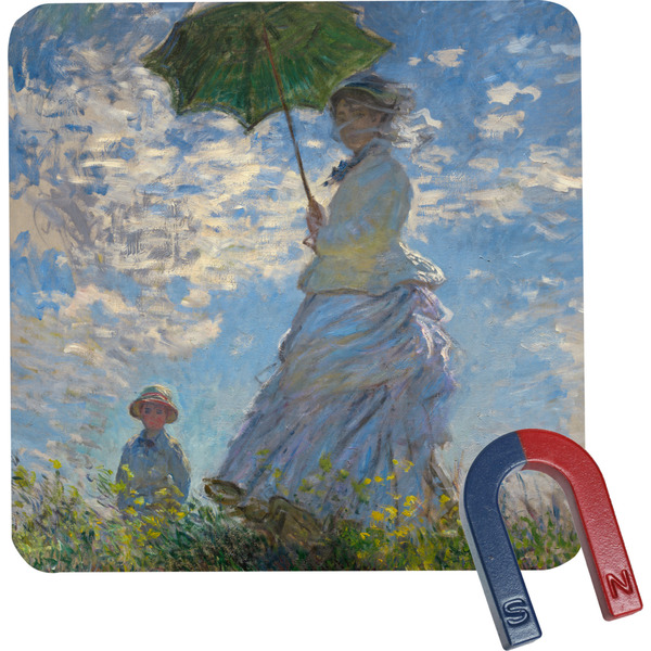 Custom Promenade Woman by Claude Monet Square Fridge Magnet