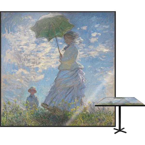 Custom Promenade Woman by Claude Monet Square Table Top - 30"