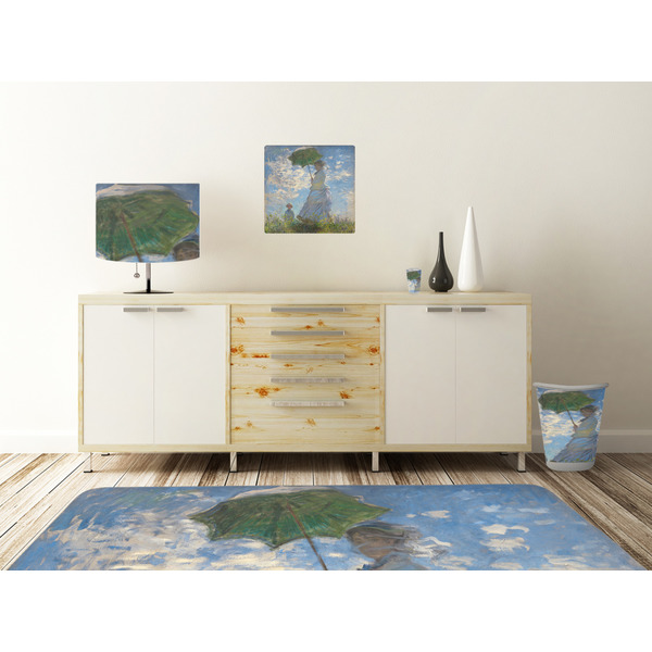 Promenade Woman Square Wall Decal Wooden Desk