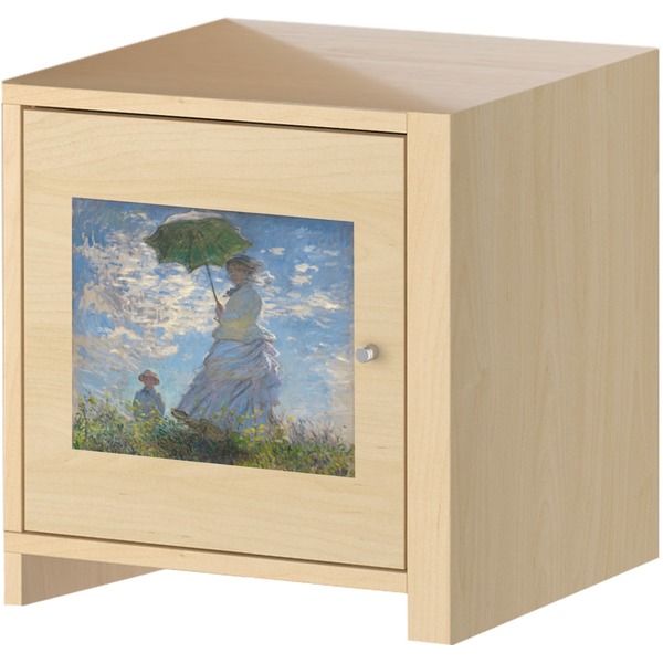 Promenade Woman Square Wall Decal on Wooden Cabinet