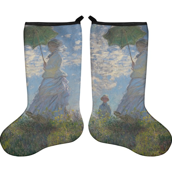 Custom Promenade Woman by Claude Monet Holiday Stocking - Double-Sided - Neoprene